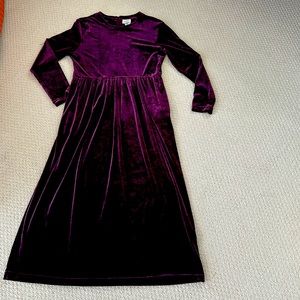 MIDI length velvet dress, deep burgundy, Size 8